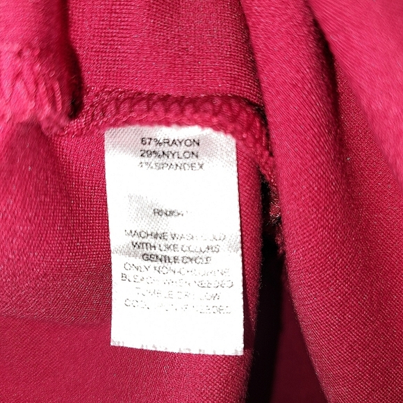 Marc New York Red Long Sleeve Tie Front Peplum Blouse Size Large - Picture 8 of 10